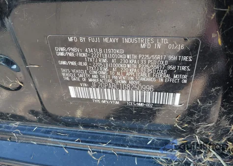 2016 Subaru Crosstrek 2.0I Premium from USA, damaged, VIN JF2GPABC1G8250996